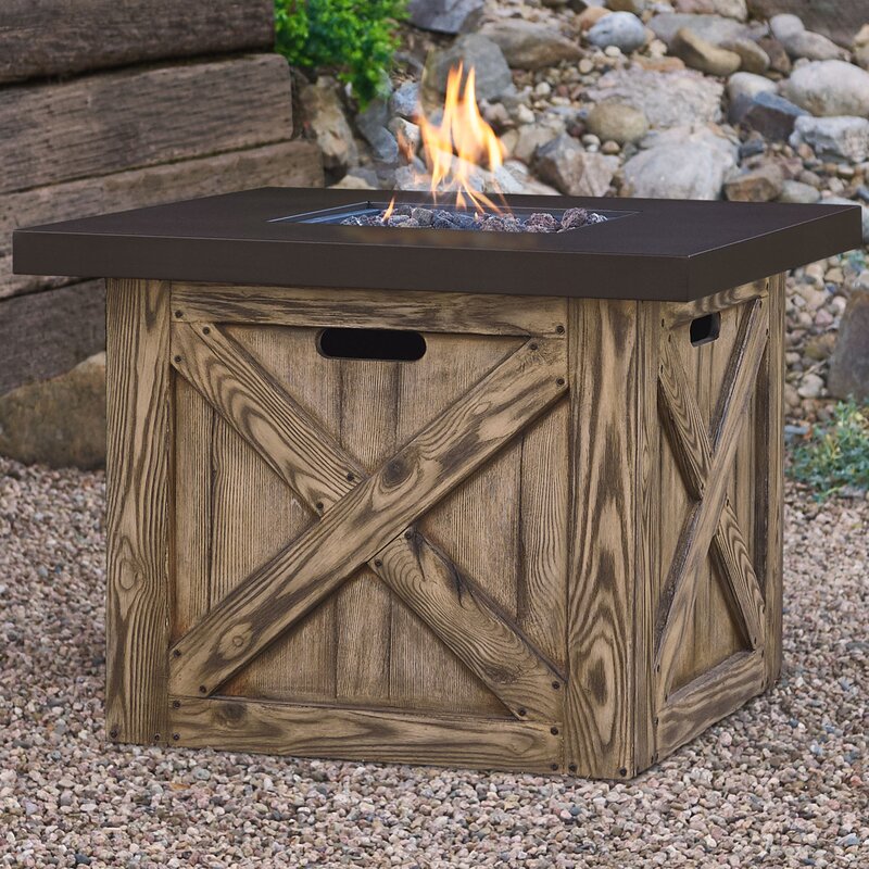 Real Flame Farmhouse Concrete Propane Fire Pit Table Wayfair Ca