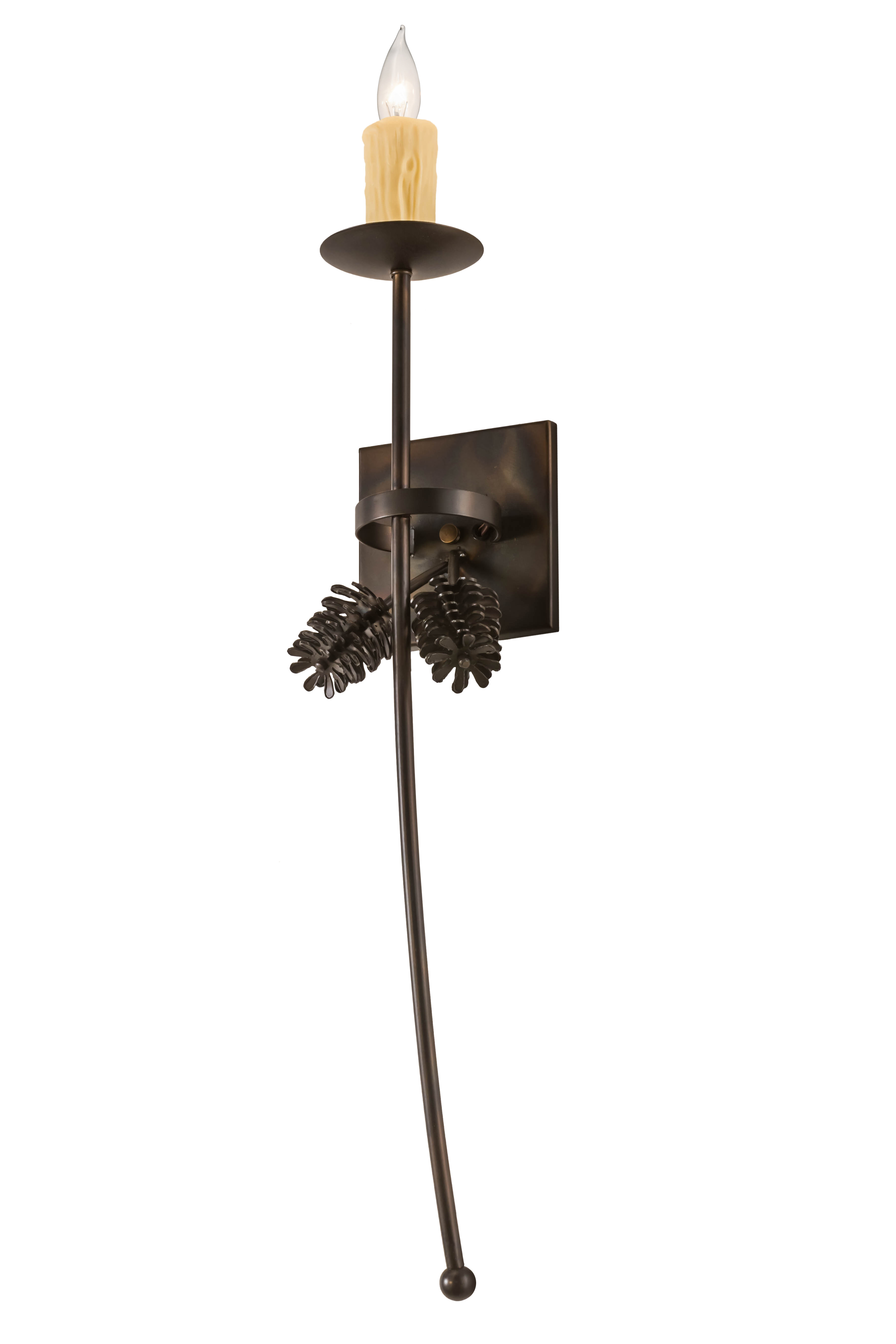 Loon Peak Zack Pine Cone 1 Light Wallchiere Wayfair