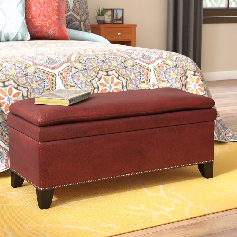 World Menagerie Edmundo Upholstered Storage Bench ...