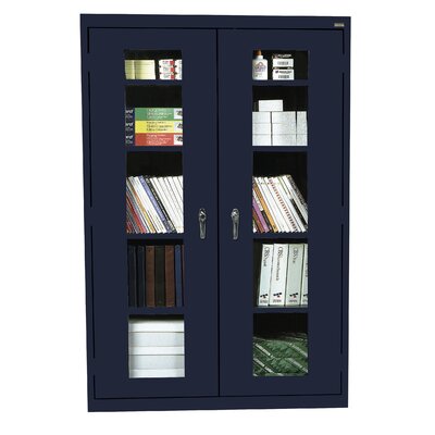 Clear View 2 Door Storage Cabinet Sandusky Cabinets Color Navy Blue