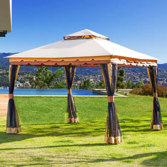 Shade Trend 7 Ft W X 4 Ft D Steel Grill Gazebo Reviews Wayfair