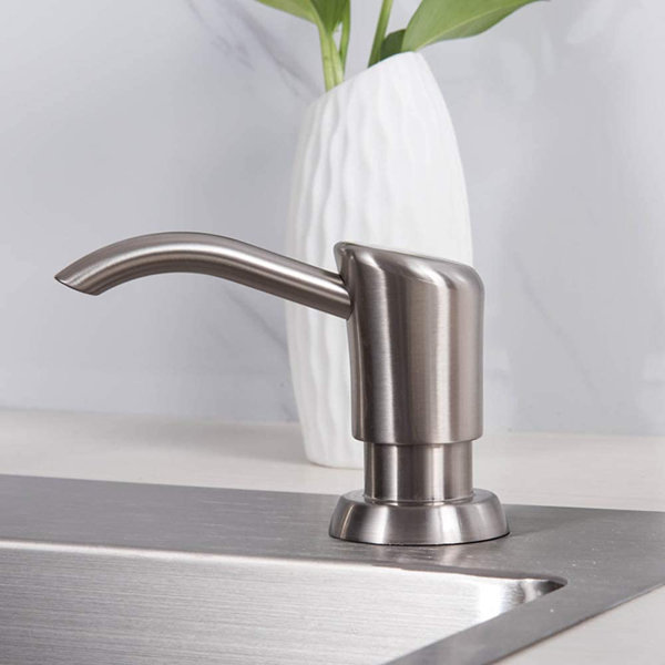 Built In Sink Soap Dispenser Or Lotion Dispenser For Kitchen Sink, Brushed  Nickel ABS Pump Head, With 13 Ounce Large PET Soap Bottle