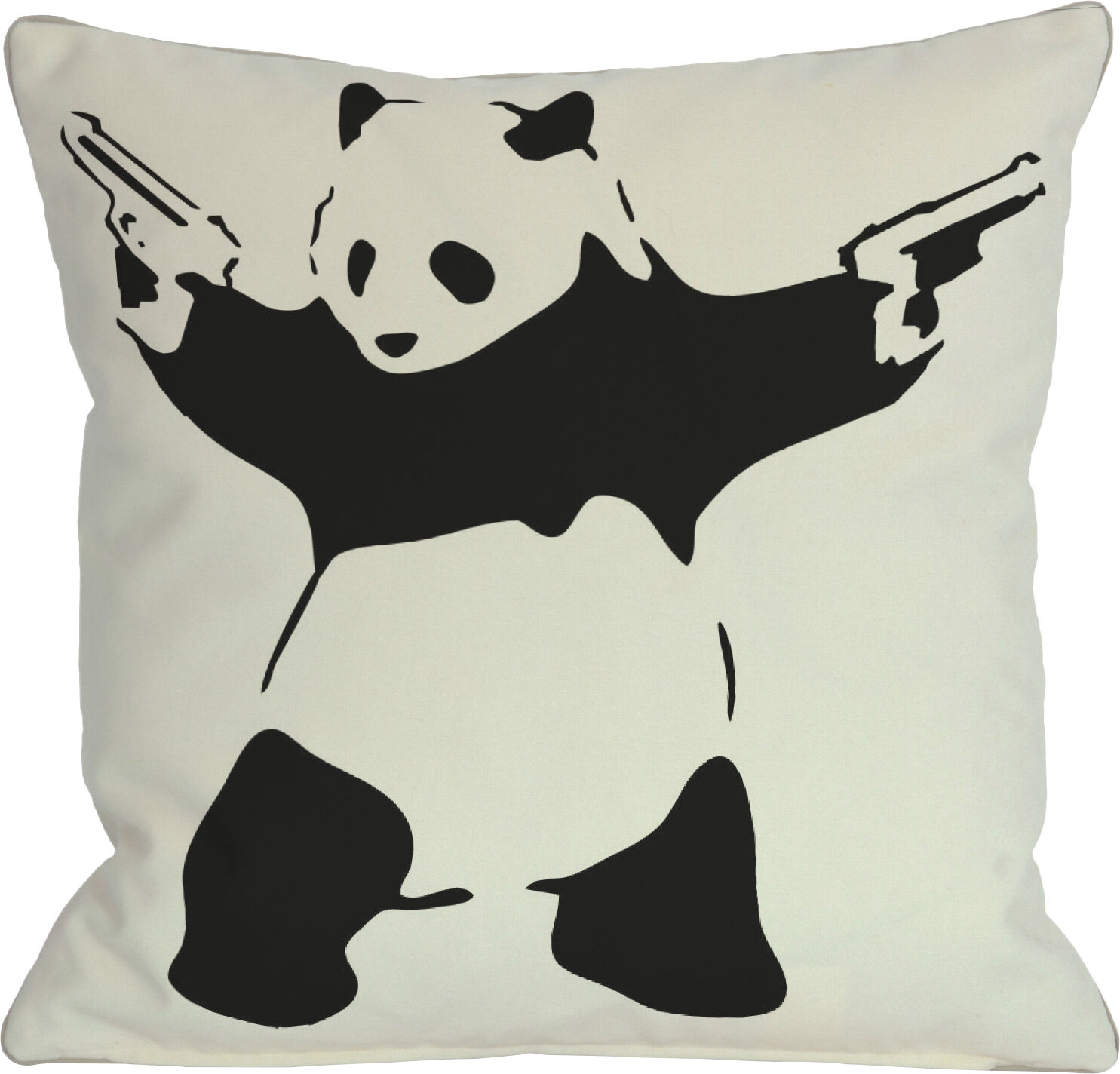 Huebucket Hide and Seek Panda Throw Pillow 16x16 Multicolor 