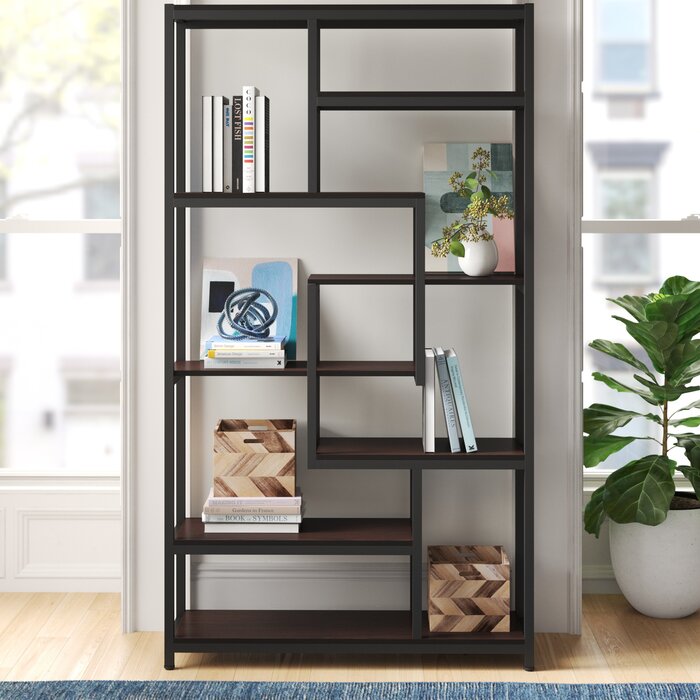 Mercury Row® Amezcua 39.37'' W Iron Geometric Bookcase & Reviews | Wayfair