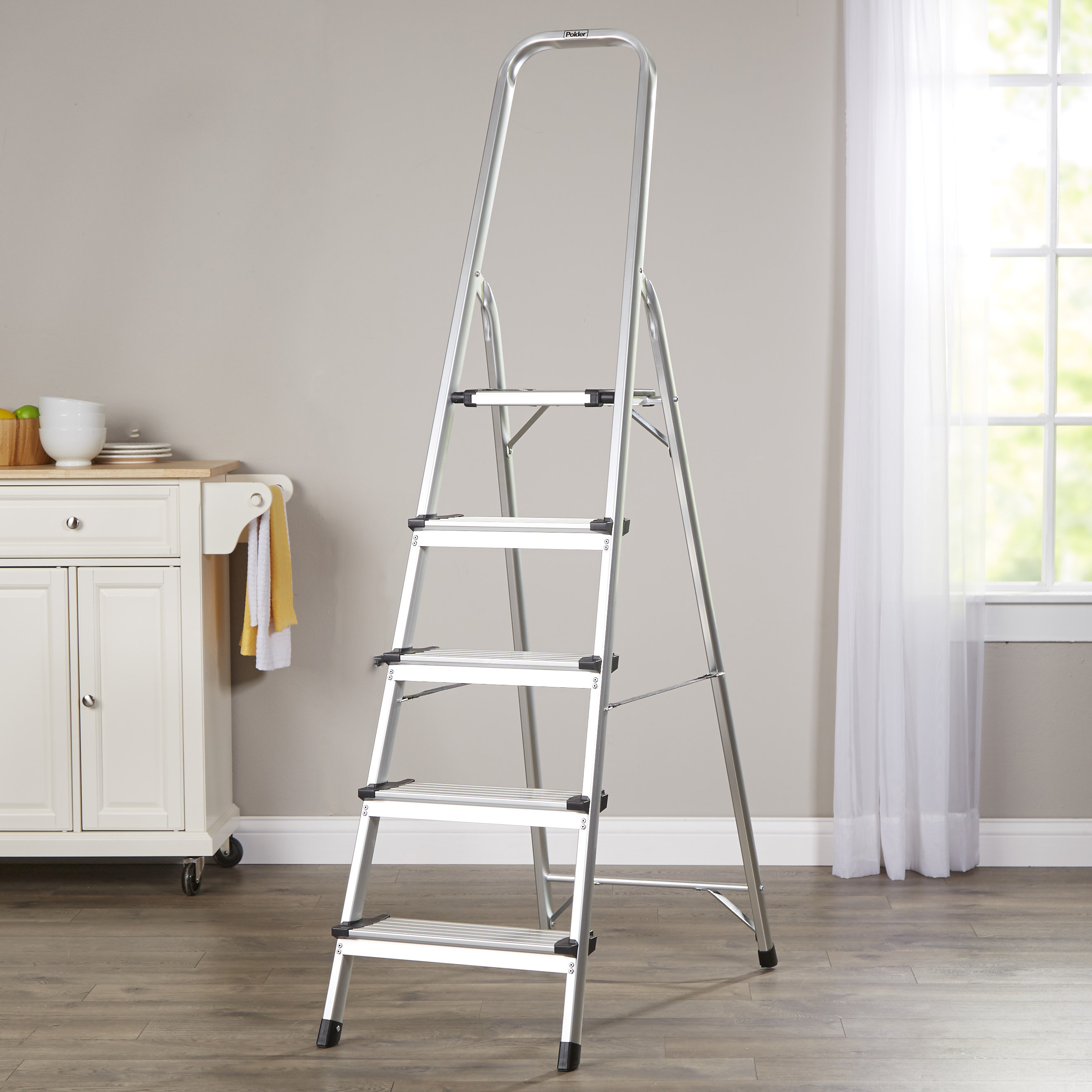 Wayfair Basics 5 Step Aluminum Ladder With 225 Wayfair Basics 5 Step Aluminum Ladder With 225 Lb Load Capacity Reviews
