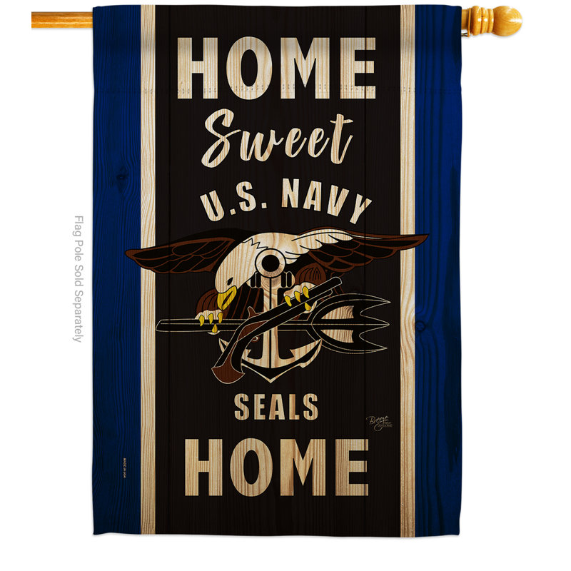 Breeze Decor Home Sweet Us Navy 2 Sided Polyester 40 X 28 In House Flag Wayfair