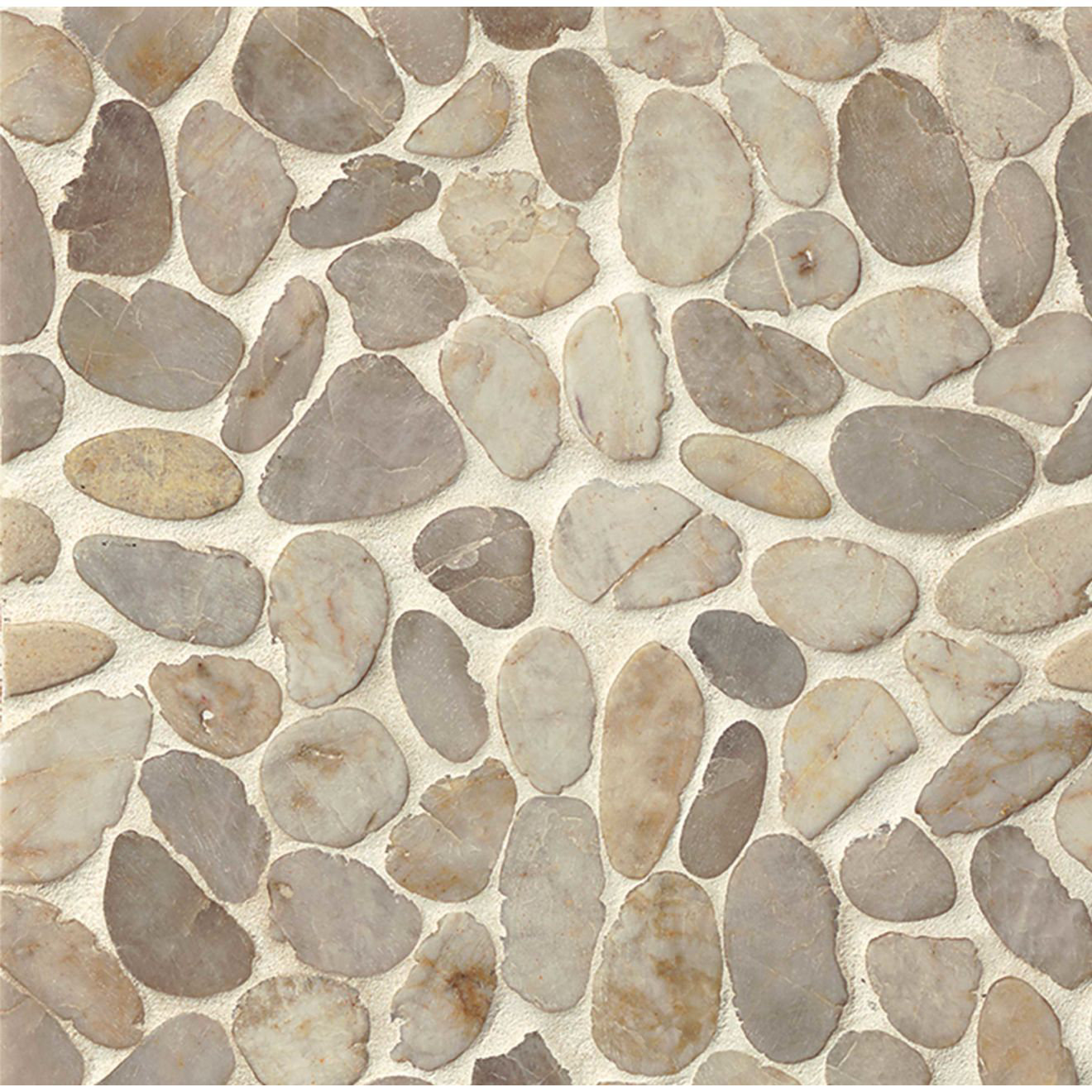 Bedrosians Hemisphere Random Sized Natural Stone Pebble Mosaic Wall