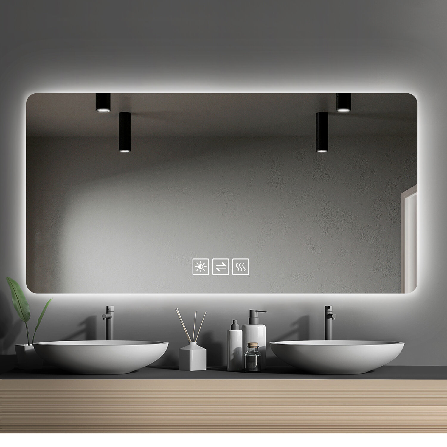 show original title Details about   LED Wall Bathroom MirrorOptions sizeLightPremium m1zp-16 