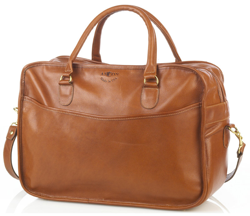 18" Leather Overnight Travel Duffel