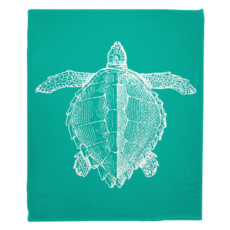 Longshore Tides Raina Vintage Sea Turtle Fleece Blanket Wayfair