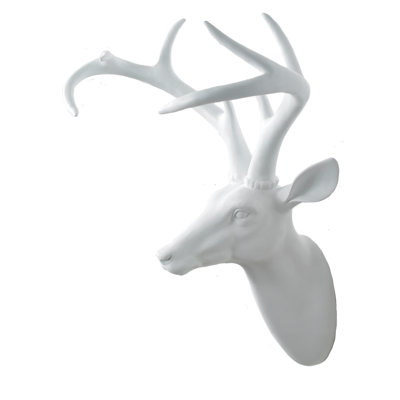Arthouse Stags Head Wall Decor Finish White Arthouse Stags Head Wall Decor Finish White