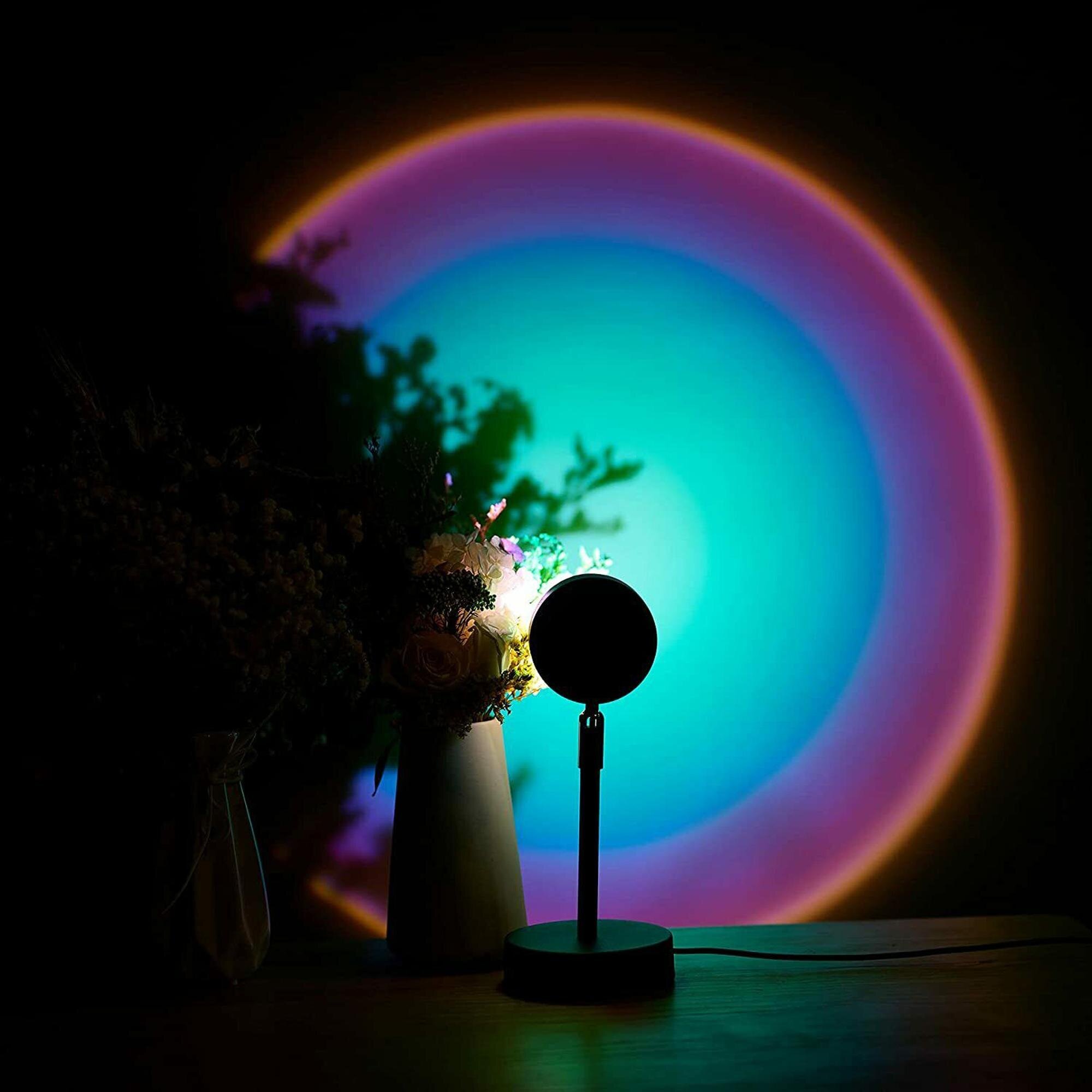 Sunset Projection Lamp Rainbow USB LED Decor Atmosphere 180° Light for Festival 