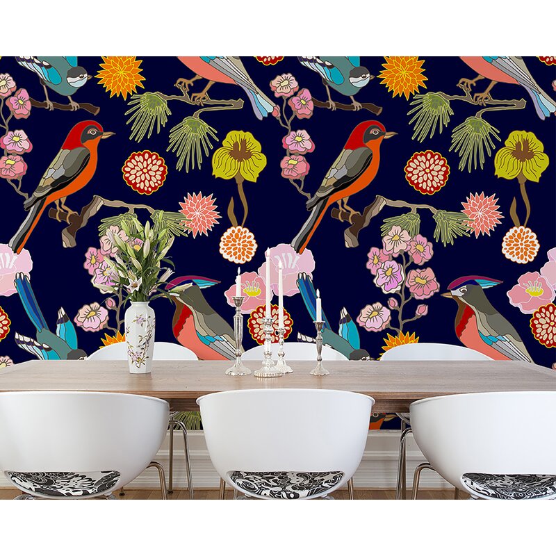 'Floral Birds - Pretty Summer Wall Mural