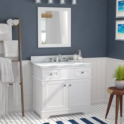 Laurel Foundry Modern Farmhouse Rhine Solid Wood 37 Single Bathroom Rhine Solid Wood 37 Single Bathroom Vanity Set With Mirror