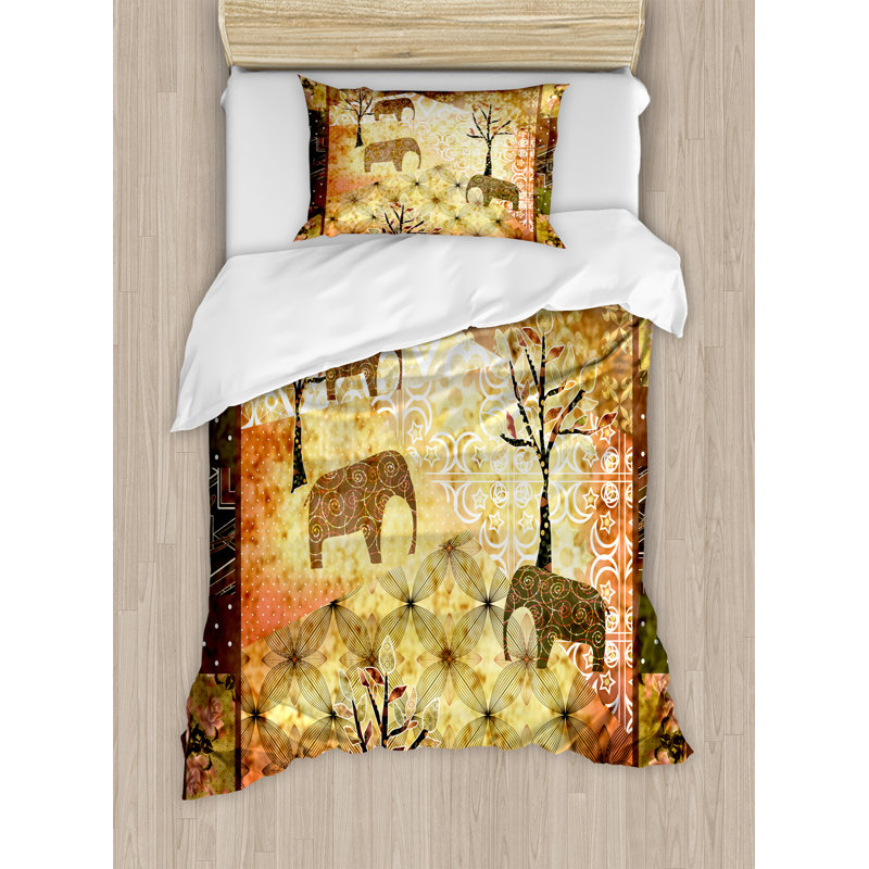 East Urban Home African Patchwork Inspired Pattern Grunge Vintage