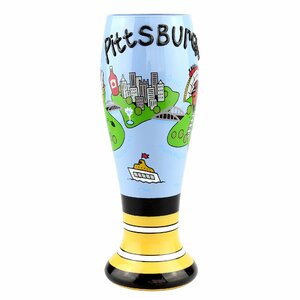 Chandrine 'Pittsburgh' Tall Hand Painted 24 oz. Pilsner Beer Glass