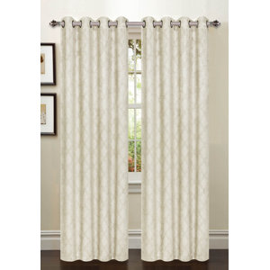 Lattice Geometric Blackout Thermal Grommet Single Curtain Panel
