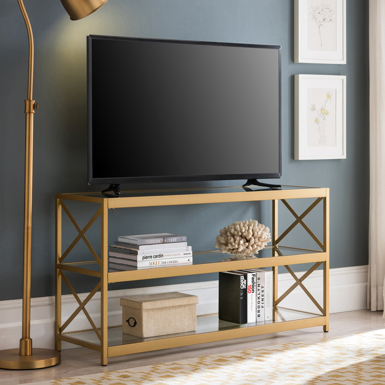 Gold and glass entertainment center clearance