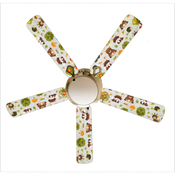 52 Songer Forest Friends 4 Blade Ceiling Fan Light Kit Included