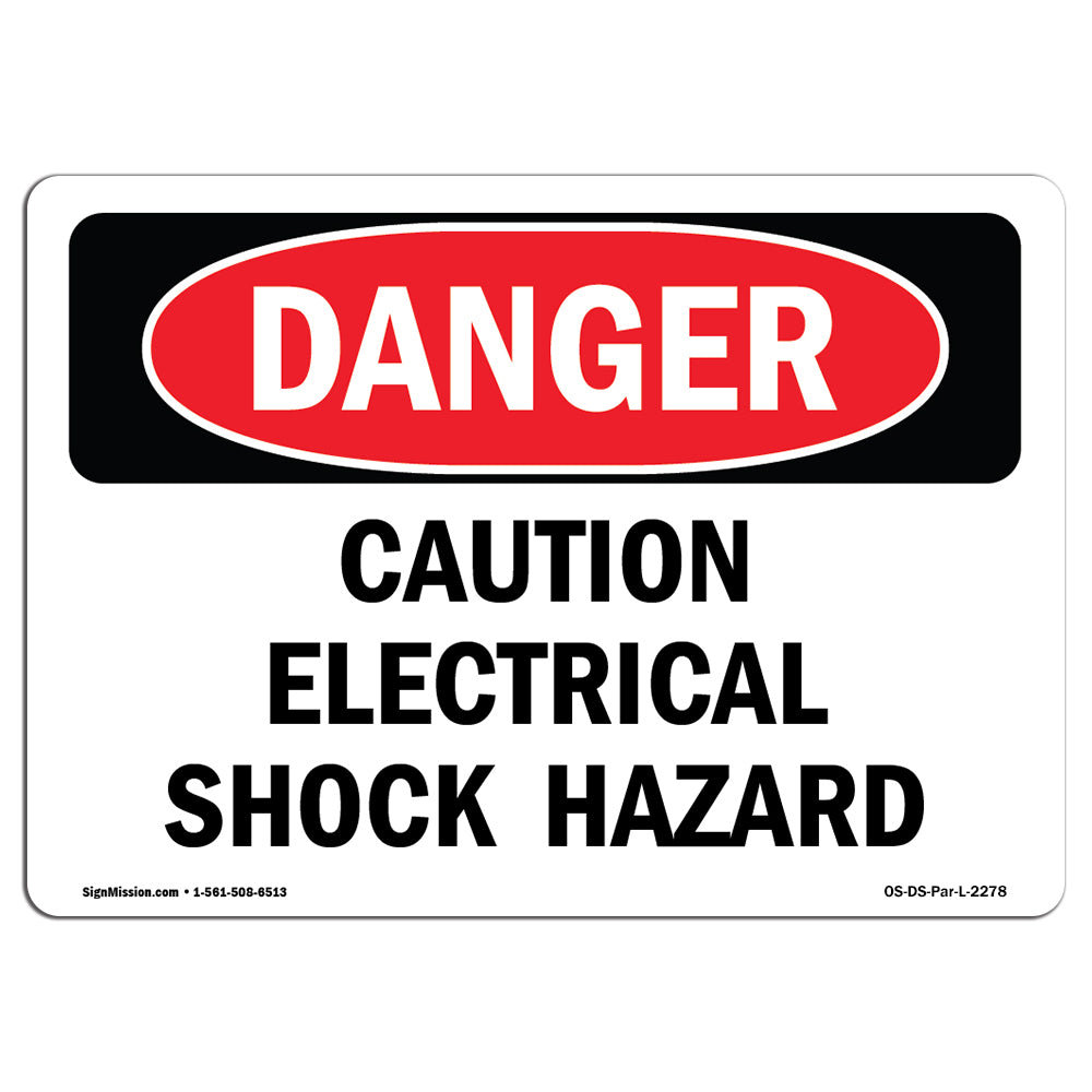 SignMission Caution Electrical Shock Hazard Sign | Wayfair