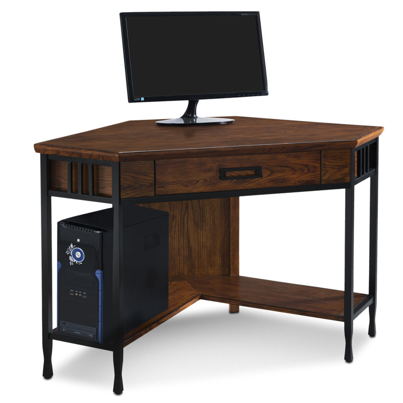 Three Posts Braunste Solid Wood Corner Computer Desk Reviews Wayfair