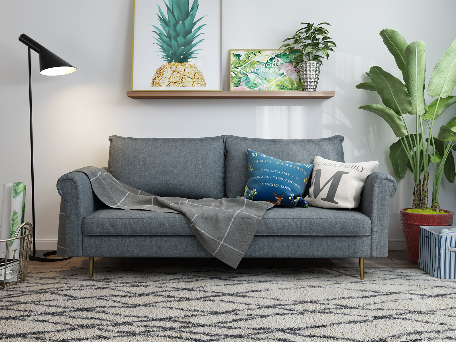 Corrigan Studio Smedley Living Room Sofa Grey Wayfairca