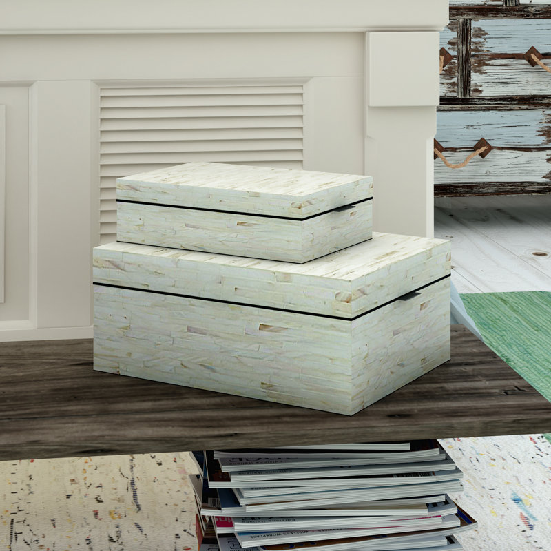 Beachcrest Home Leeja 2 Piece Mother Of Pearl Inlay Decorative Box