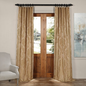 Ballsallagh Damask Room Darkening Rod Pocket Single Curtain Panel