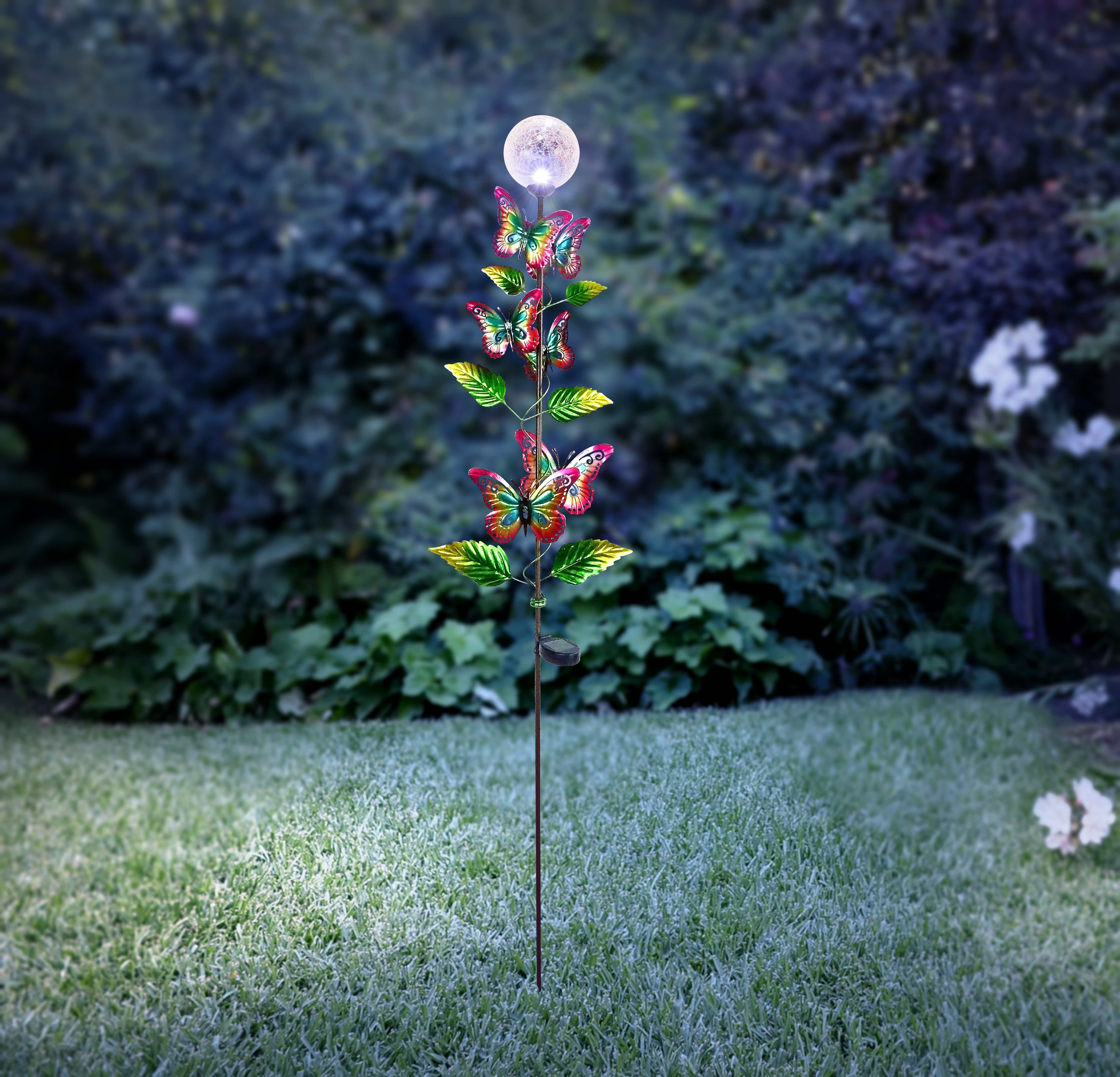 Blue Butterfly Wire /& Glass Garden Border Stake