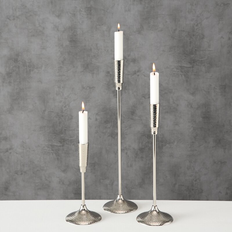 set of 3 tall candle holders