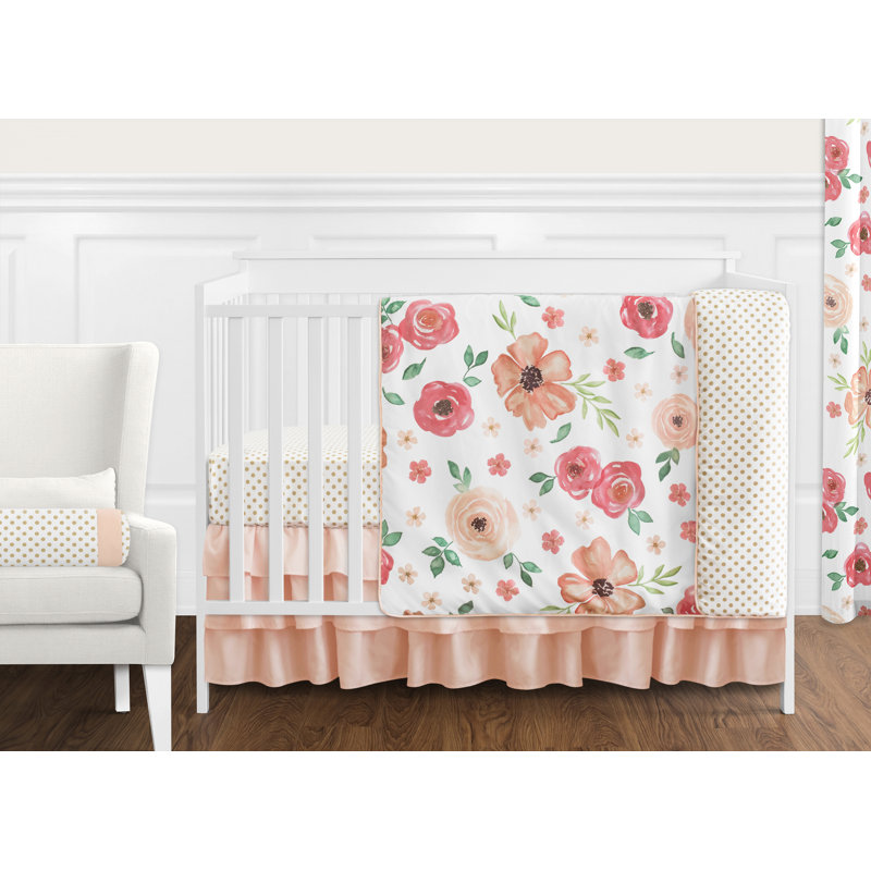 Sweet Jojo Designs Watercolor Floral 11 Piece Crib Bedding Set