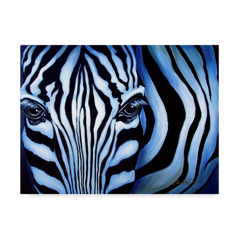 World Menagerie Blue Zebra Acrylic Painting Print On Wrapped