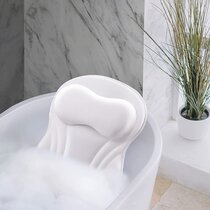 Large Waterproof Foam Bath Tub Pillow Bathroom Spa Suction Cushion White OL11 