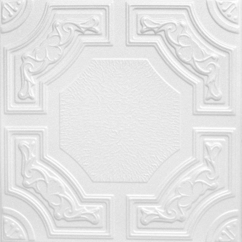 A La Maison Ceilings Evergreen 1 6 Ft X 1 6 Ft Glue Up Ceiling Tile In White Reviews Wayfair