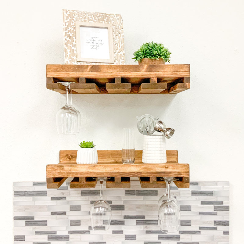 Bernardo Solid Wood Wall Mounted Wine Glass Rack Reviews Birch Lane