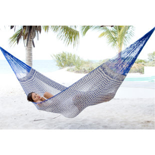 Go to store & view more images Portable Double Person Ocean Waves Hand-Woven Mayan Artists of the Yucatan Natural Cotton with Hanging Accessories Included Camping or Outdoor Hammock by Novica