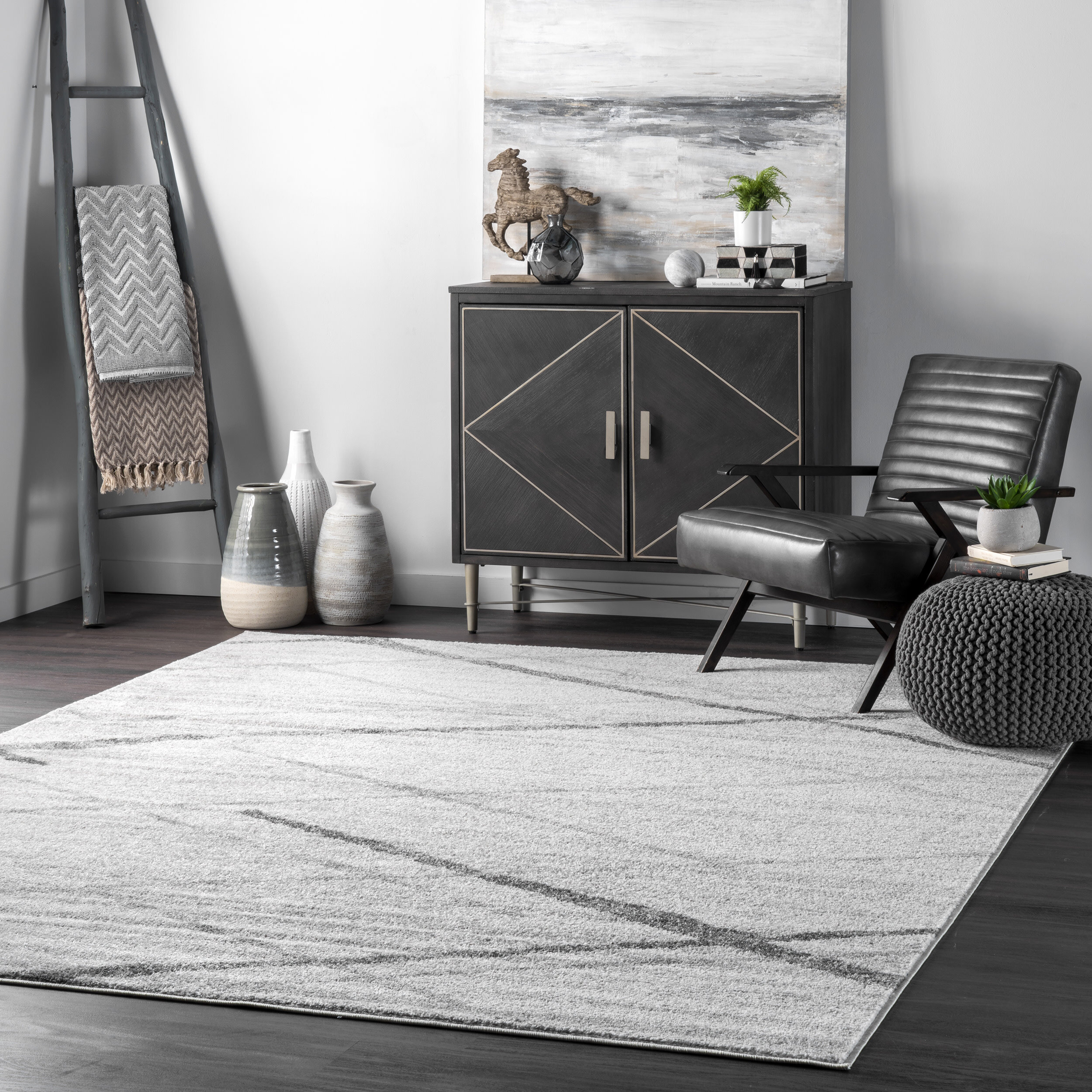Modern Area Rug Geometric Diamond Design Carpets Living Room Grey Pink Soft Mats 