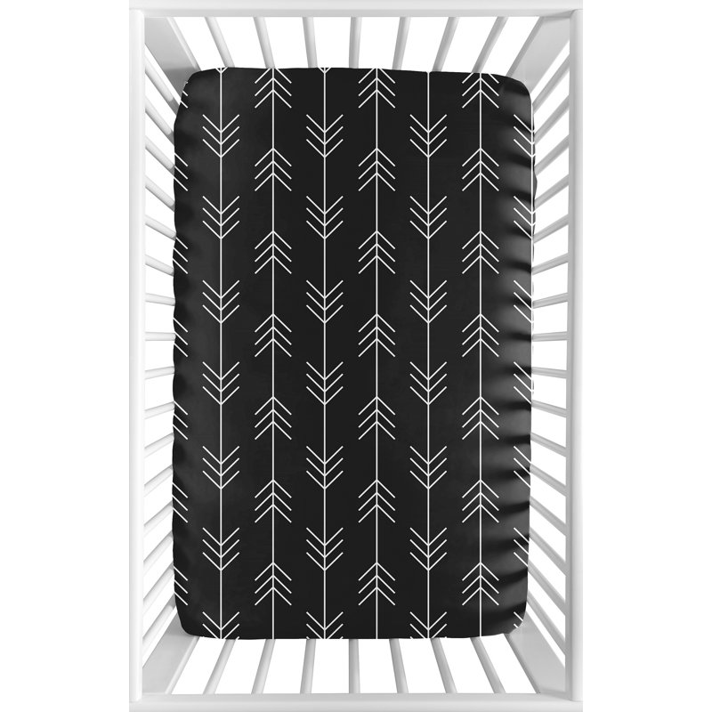 black and white fitted crib sheet