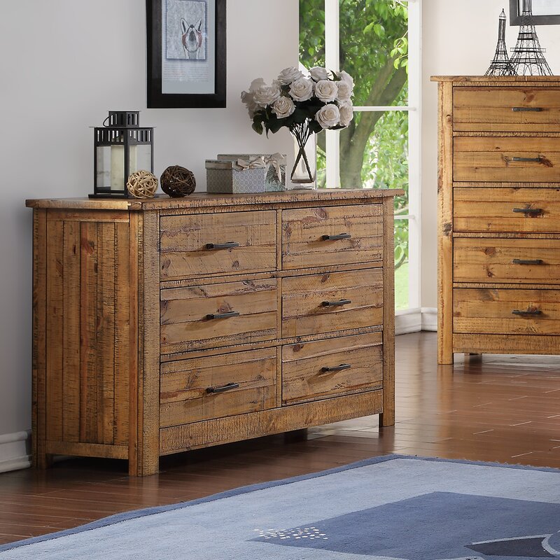 Harriet Bee Hubert 6 Drawer Double Dresser Wayfair