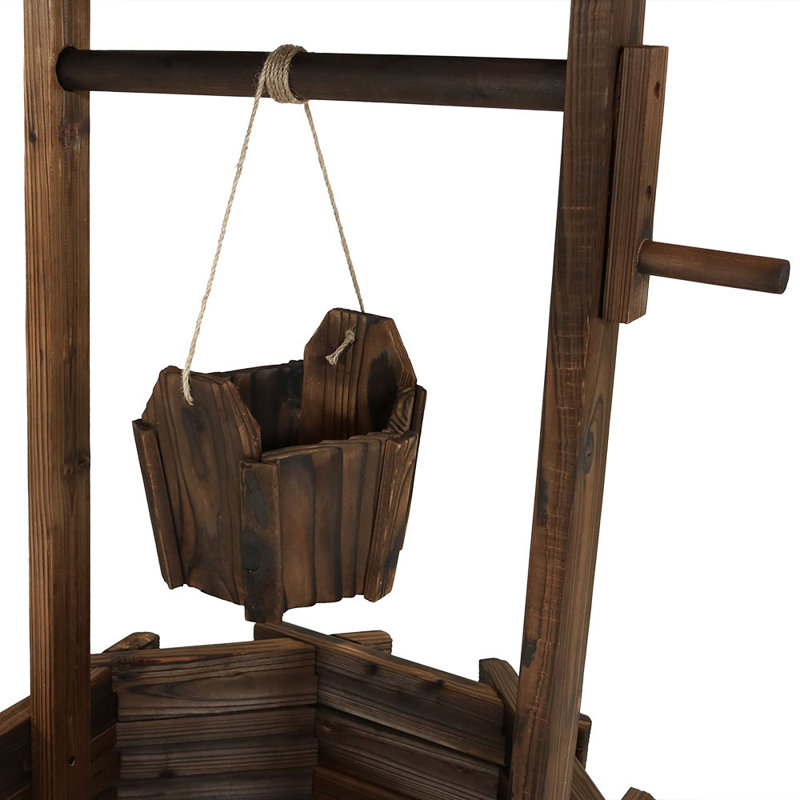 Wallpaper August Grove Kahana Wishing Well Outdoor Wood Garden Planter For Android