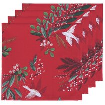 4 Pack Autumn Leaves Border Signature Collection 18" x 18" Napkins 