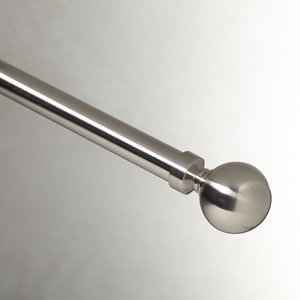 Brushed Nickel Single Curtain Rod and Hardware Set