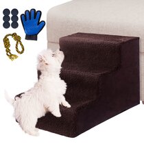 Detachable Stairs for Pet Dog Cat Wearefo Pet Stairs Mesh Foldable Pet Ramp Pet Bed Cat Dog Ramp 2 Steps Protect Pets Joint and Knee Pet Supplies Pet Toys 
