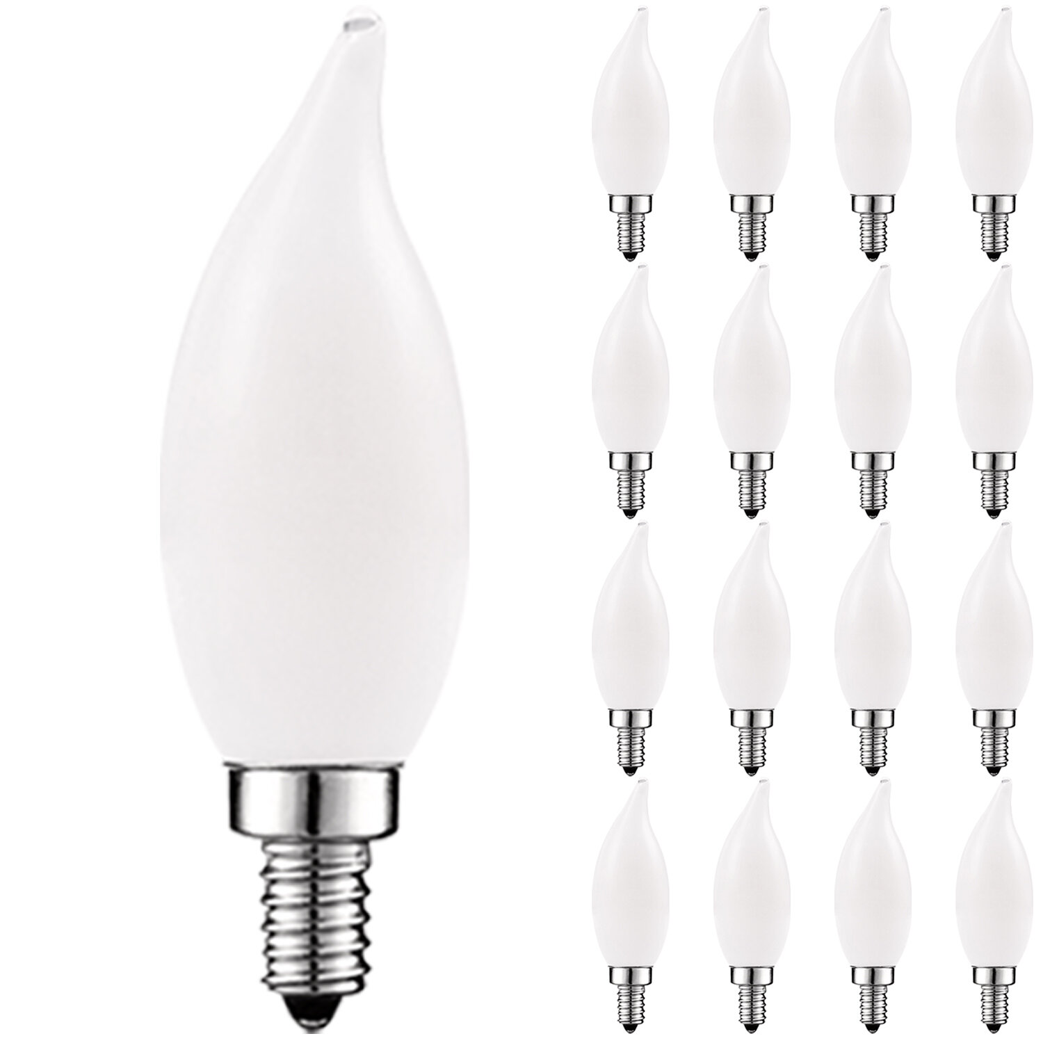 6pack LED Candelabra Buls E12 3W Warm White 3000K  Non-dimmable LED Candle Light 