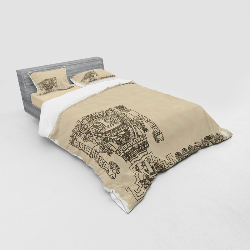 East Urban Home Ambesonne Tribal Bedding Set Mayan And Inca Tribal Superstition Primitive Relic Archaeology 4 Piece Duvet Cover Set With Shams And Fitted Sheet Queen Size Tan Army Green Wayfair Ca