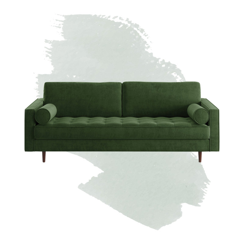 Foundstone Derry Velvet 88 Square Arm Sofa Reviews Wayfair Foundstone Derry Velvet 88 Square Arm
