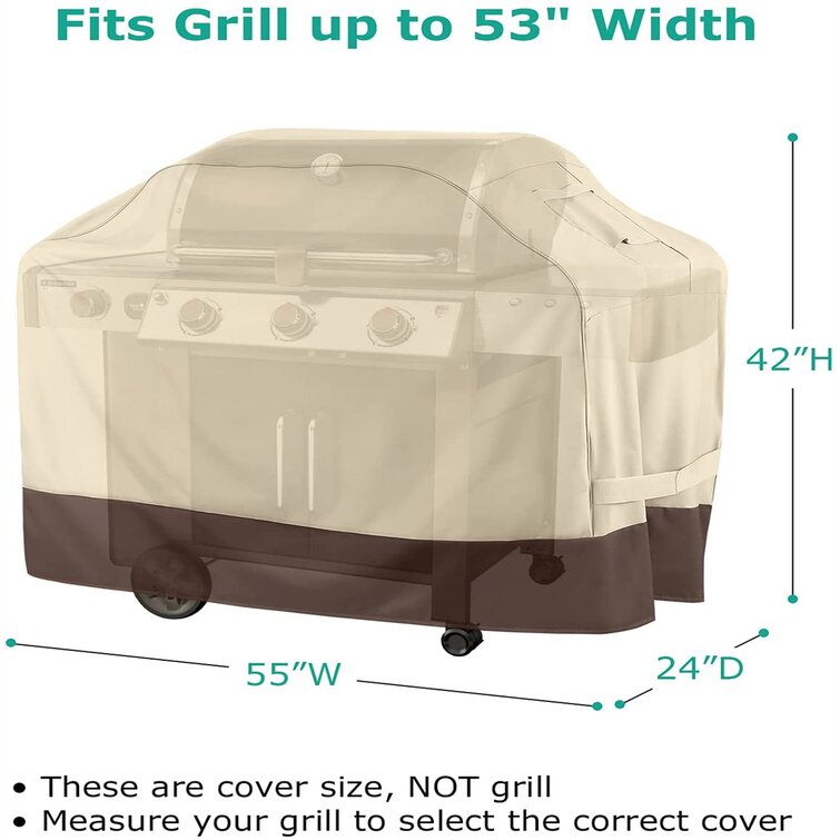 55" Waterproof BBQ Grill Cover for Weber Charbroil Nexgrill Brinkmann Dyna-Glo 