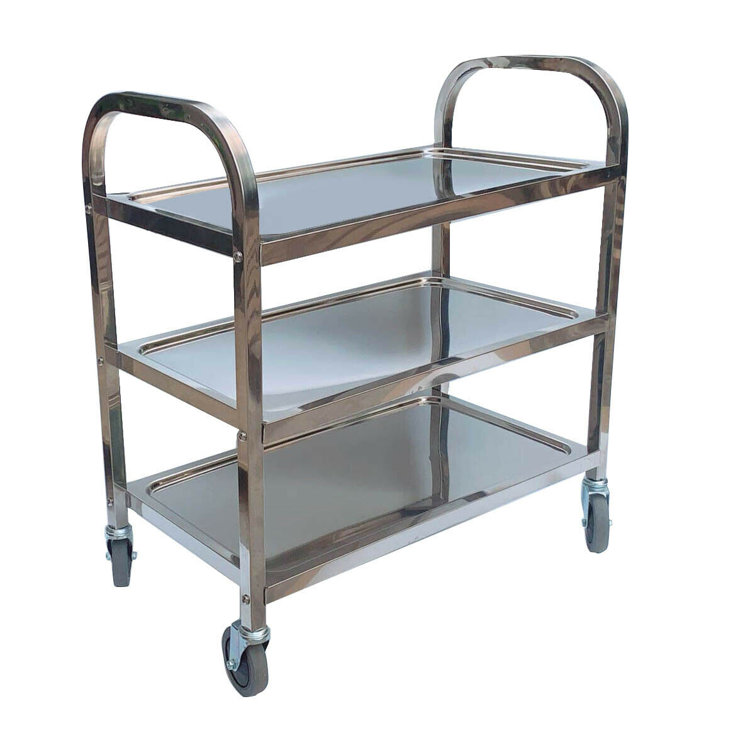 Prep Savour Stainless Steel Kitchen Cart With Wheels 3 Tier Rolling Cart Wayfair