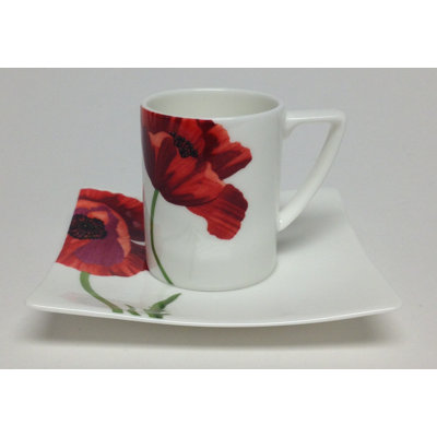 Red Vanilla Summer Sun Espresso Bone China Espresso Cup & Saucer