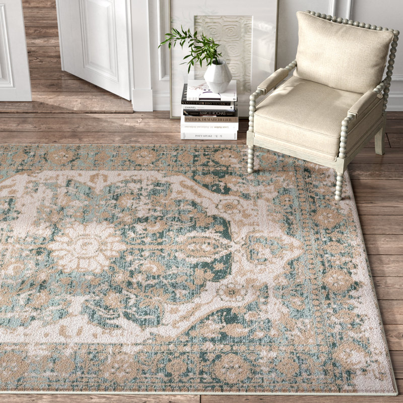Kelly Clarkson Home Decrescendo Distressed Vintage Medallion Oriental Blue Beige Area Rug Reviews Wayfair